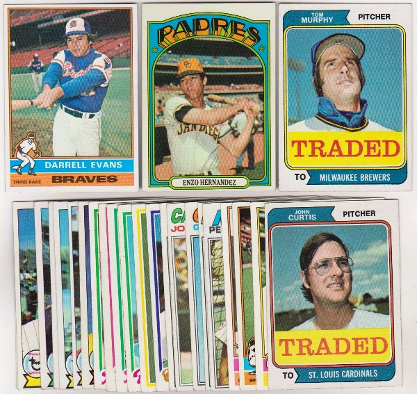 25 Different 1970's Topps Baseball Cards (1972-1979) w/ Darrell Evans + More
