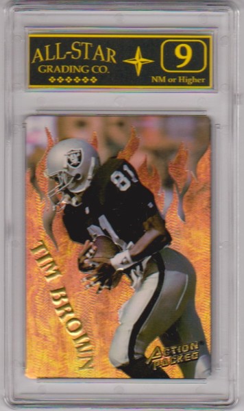 Graded 9 - Tim Brown 1994 Action Packed Catching Fire #R6 Card