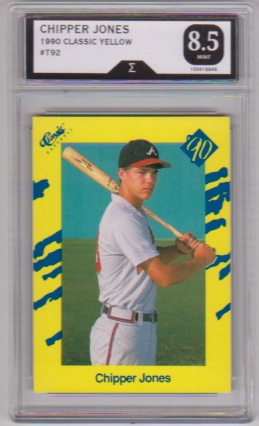 Graded Sigma Mint 8.5  - Chipper Jones 1990 Classic #T92 Rookie Card
