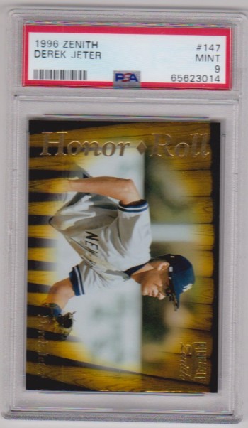 Graded PSA Mint 9 - Derek Jeter 1996 Pinnacle Zenith #147 Card