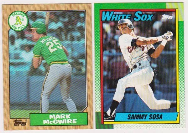 Rookies - Mark McGwire 1987 Topps + Sammy Sosa 1990 Topps Rookie Pair