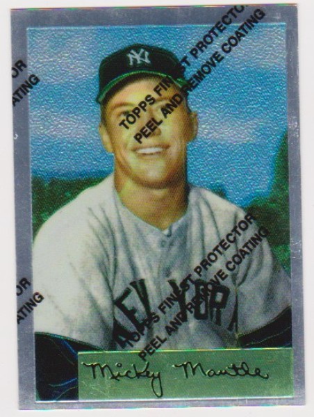 Mickey Mantle 1954 Bowman Finest #65 Commemorative Card - 1996 Topps #4 of 19 Insert Card