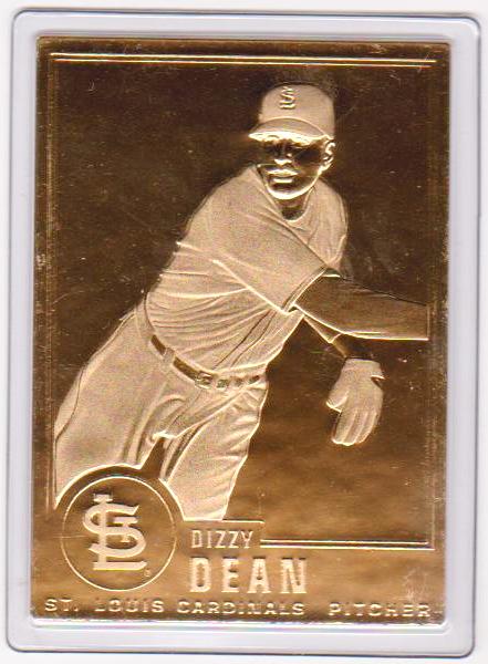 22 kt Gold - DIZZY DEAN 1996 Danbury Mint Gold Card - HOF'er