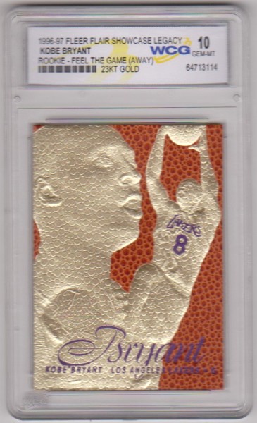 Rookie Graded Gem Mint 10 - Kobe Bryant 1996-97 Flair Showcase Legacy 23 Kt Gold Card