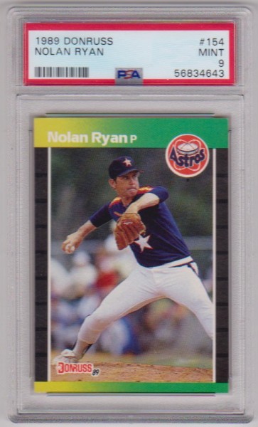 Graded PSA Mint 9 - Nolan Ryan 1989 Donruss #154 Card