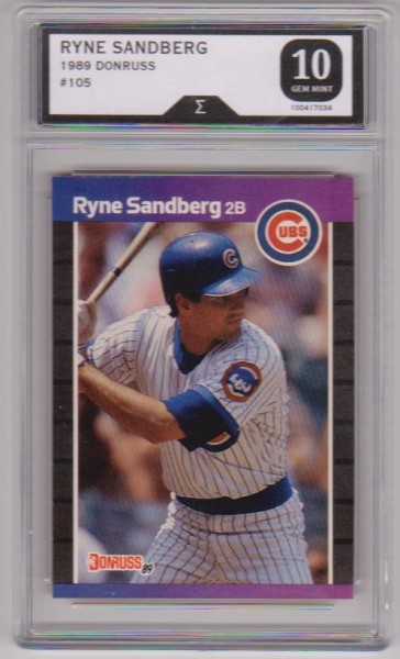 Graded Sigma Gem Mint 10 - Ryne Sandberg 1989 Donruss #105 Card