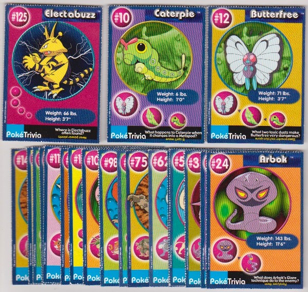 20 Different 1999 Pokemon Master Trainer Cards From Burger King Set w/ Electabuzz + More