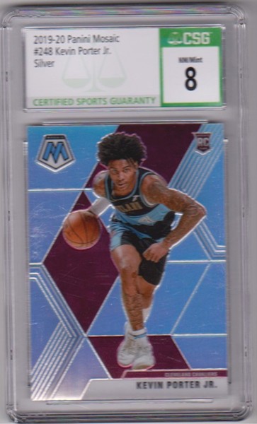 Rookie Graded CSG NM/Mint 8 - Kevin Porter, Jr. 2019-20 Panini Mosaic Silver #248 Card