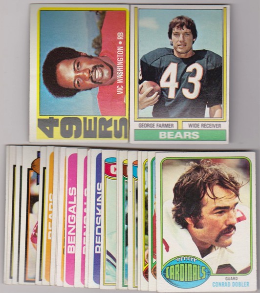 24 Different 1970's Topps Football Cards (1972-1979)