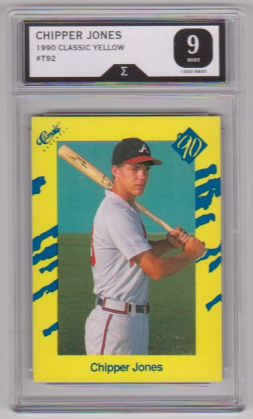 Graded Sigma Mint 9  - Chipper Jones 1990 Classic #T92 Rookie Card