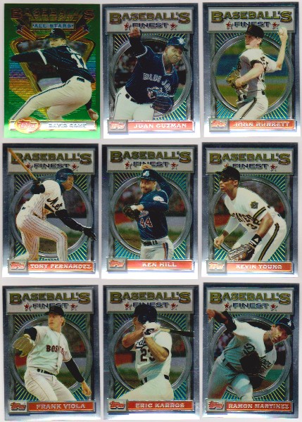 9 Different 1993 Topps Finest Cards w/ David Cone + More