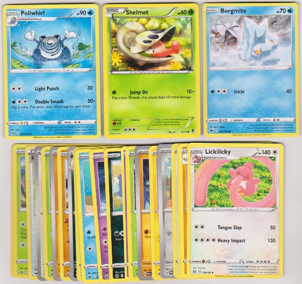 25 Different Pokemon Trading Cards w/ Poliwhirl + More