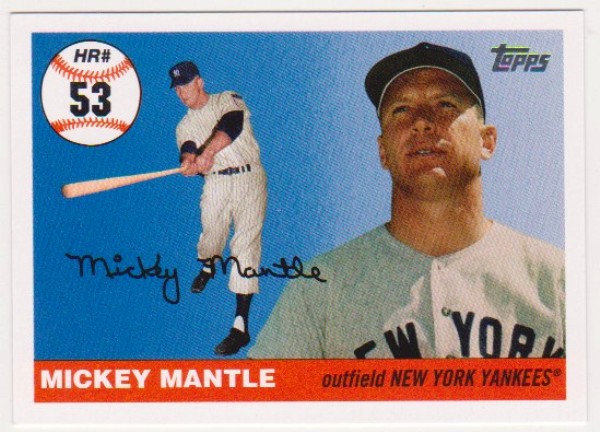 Mickey Mantle '55 Topps Style HR #53 2006 Topps #MHR53 Insert Card