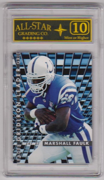 Graded 10 - Marshall Faulk 1995 Fleer Gridiron Leader #3 Insert Card