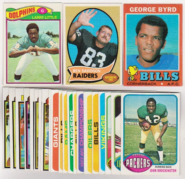 24 Different 1970's Topps Football Cards (1970-1979) w/ Larry Little + More