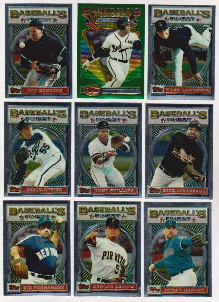 9 Different 1993 Topps Finest Cards w/ Terry Pendleton + More
