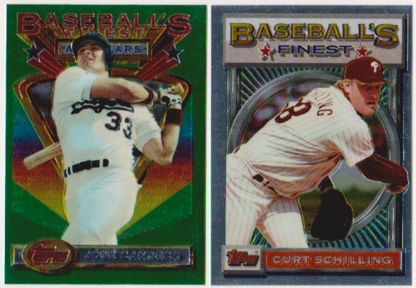 1993 Topps Finest Jose Canseco #99 + Curt Schilling #10 Card Pair