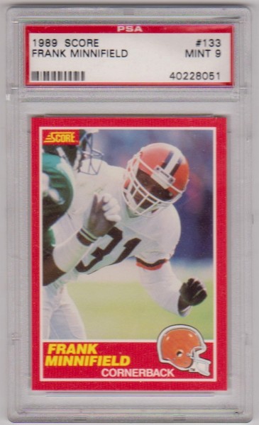 Graded PSA Mint 9 - Frank Minnifield 1989 Score #133 Card