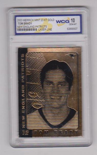 Tom Brady Autographed Merrick Mint 23kt Gold Gem-mt 10 2 Card Lot