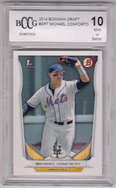 Rookie Graded BCCG 10 - Michael Conforto 2014 Bowman Draft #DP7 Card