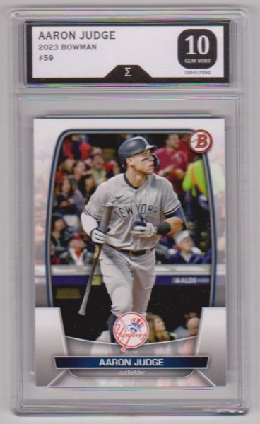 Graded Sigma Gem Mint 10 - Aaron Judge 2023 Bowman #59 Card