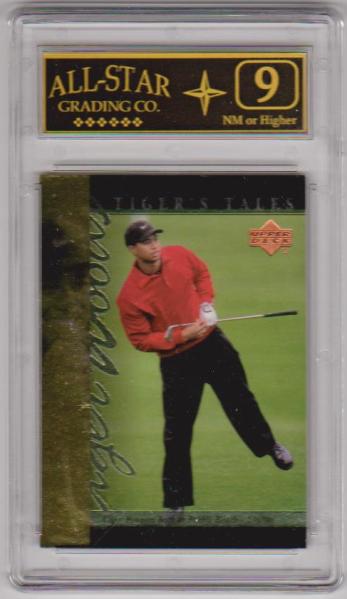 Graded 9 - Tiger Woods 2001 Upper Deck Tiger's Tales #TT22 Insert Card