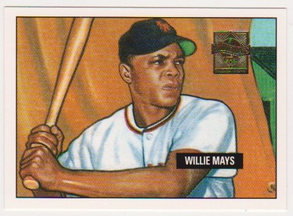 Willie Mays 1951 Bowman #305 Commemorative Card - 1997 Topps #1 Insert Card