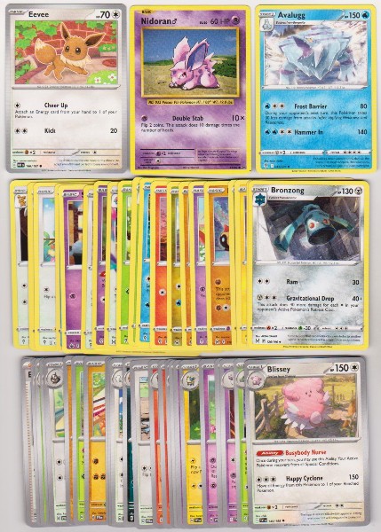 50 Different Pokemon Trading Cards w/ Eevee + More