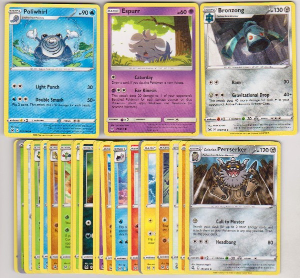 25 Different Pokemon Trading Cards w/ Poliwhirl + More