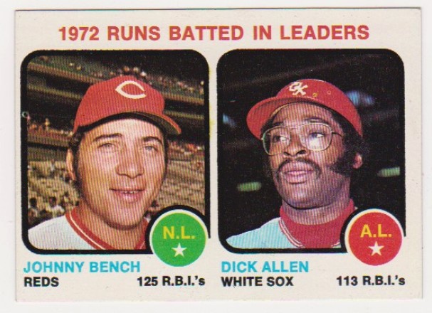 1973 Topps Johnny Bench + Dick Allen #63 Card 