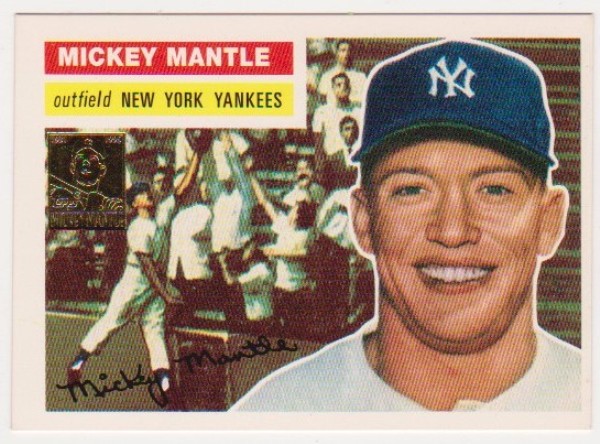 Mickey Mantle 1956 Topps #135 Commemorative Card - 1996 Topps #6 of 19 Insert Card