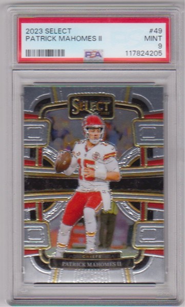Graded PSA Mint 9 - Patrick Mahomes 2023 Panini Select #49 Card