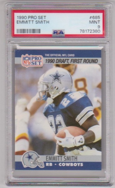 Rookie Graded PSA Mint 9 - Emmitt Smith 1990 Pro Set #685 Card