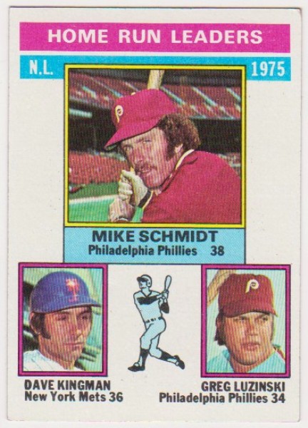 1976 Topps Mike Schmidt/Dave Kingman/Greg Luzinski #193 Card