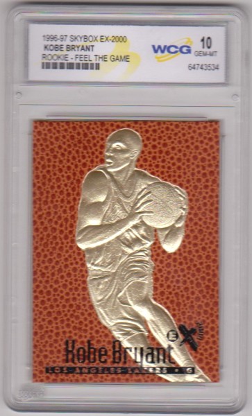 Rookie Graded Gem Mint 10 - Kobe Bryant 1996-97 Skybox EX-2000 Feel The Game 23 Kt Gold Card