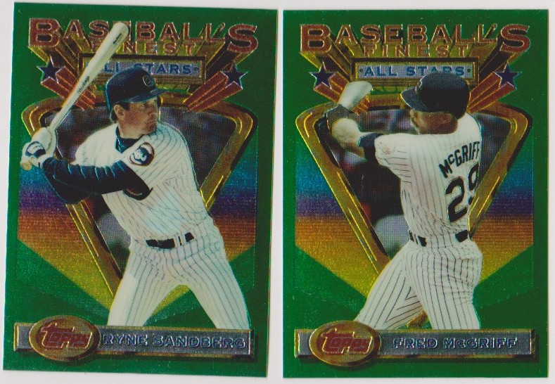 1993 Topps Finest Ryne Sandberg #105 + Fred McGriff #106 Card Pair