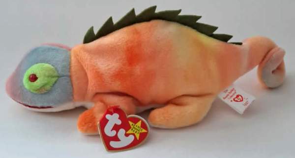 1997 Ty Beanie Baby Rainbow The Chameleon - With Iggy Error Tags