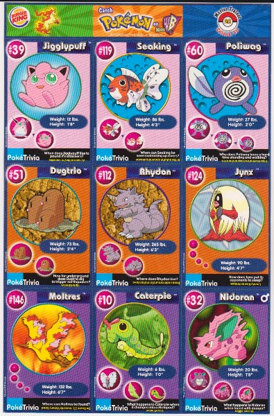 1999 Pokemon Master Trainer Collector Set 9 Card Uncut Sheet #20