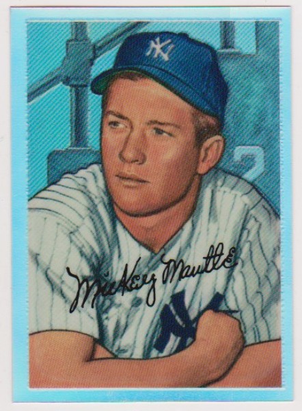 Refractor - 1996 Topps MICKEY MANTLE 1952 Bowman #20 Commemorative Insert Card