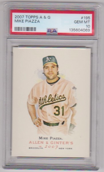 Graded PSA Gem Mint 10 - Mike Piazza 2007 Topps Allen & Ginter's #195 Card