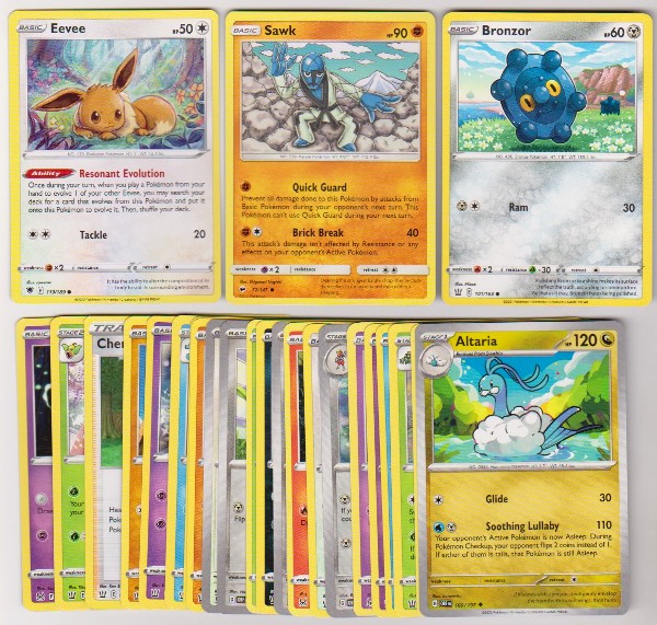 25 Different Pokemon Trading Cards w/ Eevee + More