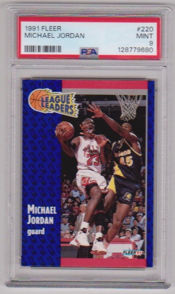 Graded PSA Mint 9 - Michael Jordan 1991-92 Fleer #220 Card