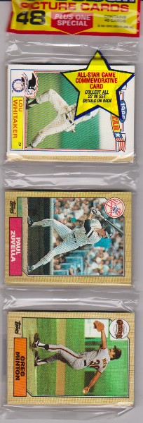 1987 Topps Baseball 49 Card Rack Pack w/ Lou Whitaker On Front