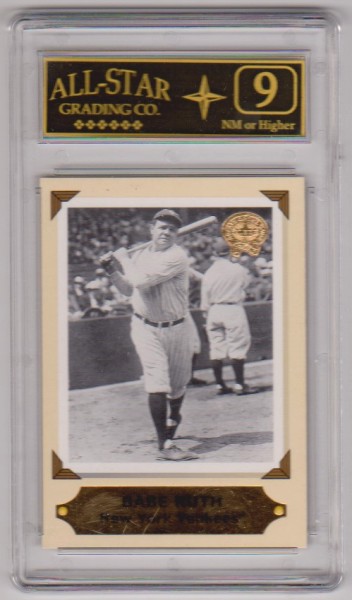 Graded 9 - Babe Ruth 2001 Fleer Retrospection Collection #1 Card