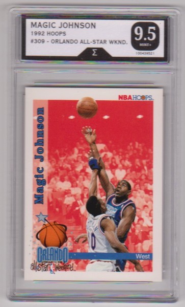 Graded Sigma Mint+ 9.5 - Magic Johnson 1992-93 Hoops #309 Card
