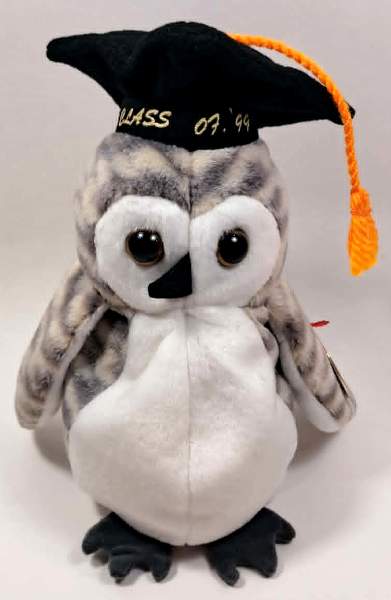 1999 Ty Beanie Baby Wiser The Owl - New With Tags