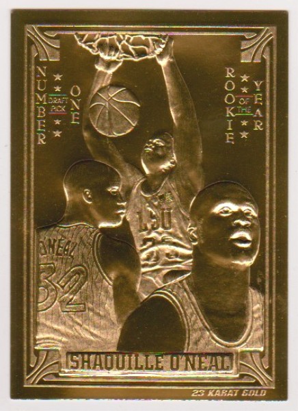 23 kt Gold - Shaquille O'Neal 1994 Classic Gold Card (1/24,900)
