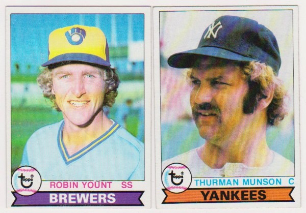 1979 Topps Robin Yount #95 + Thurman Munson #310 Card Pair - HOF'ers