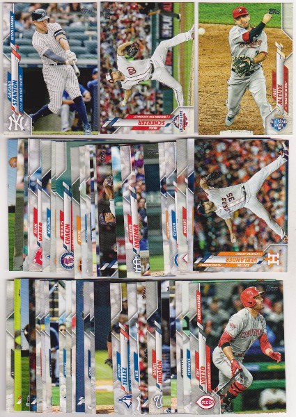 100 Different 2020 Topps Update Baseball Cards w/ Giancarlo Stanton + More