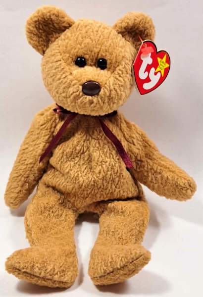 1993 Ty Beanie Baby CURLY THE BEAR - With Original Tags Attached